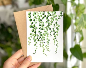 Postcard A6 'String of Pearls' | fine art print | botanical watercolor | plant illustration | sending love | small gift | papeterie | home