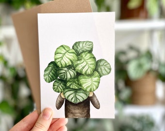 Postcard A6 'Calathea Orbifolia' | fine art print | botanical watercolor | plant illustration | sending love | small gift | papeterie | home