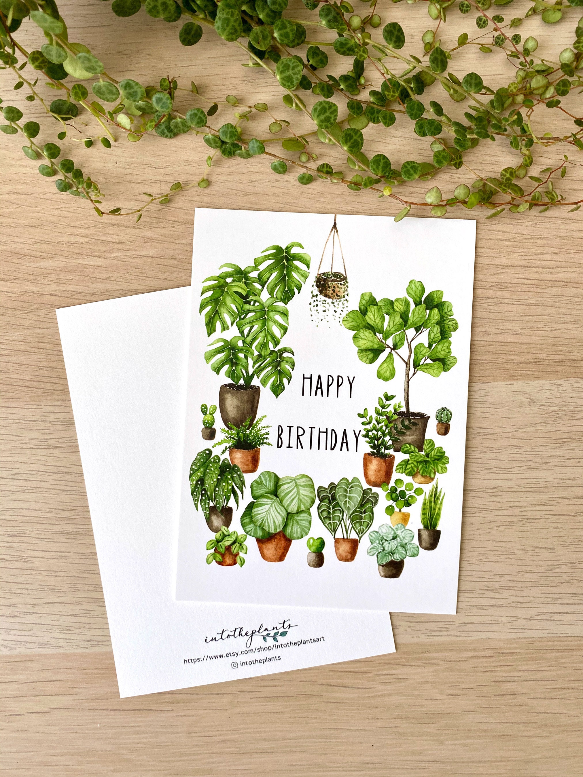 Birthday Card A6 happy Birthday Plants Greeting pic