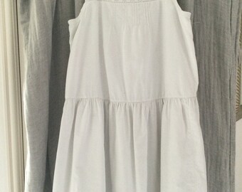 Really sweet antique French under dress in white cotton