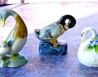 Collectible Figurine English Bone China Royal Adderley Swan, 1940s Occupied Japan Goose
