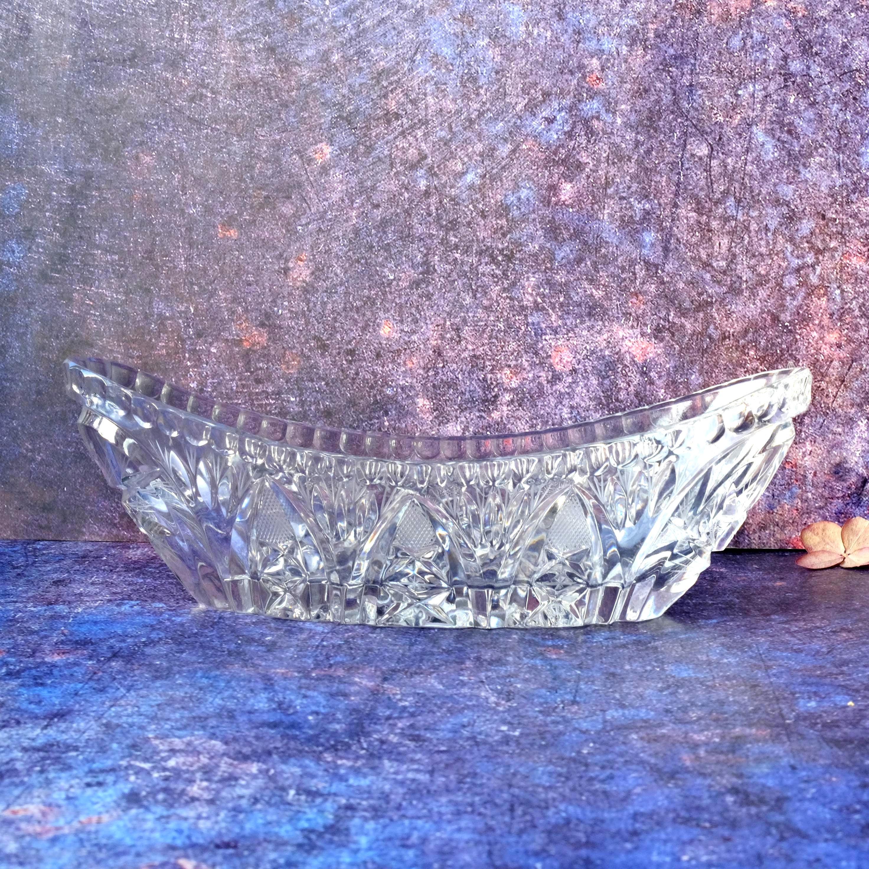 Pinwheel Crystal Oval Bowls - Etsy