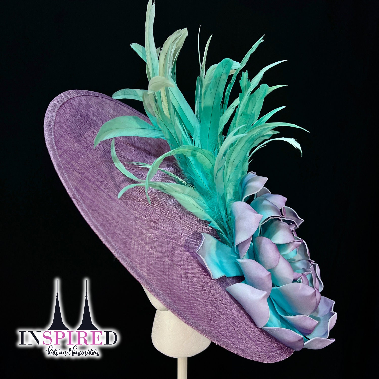 Fascinator Lilac and Teal Kentucky Derby Oaks - Etsy display picture 1