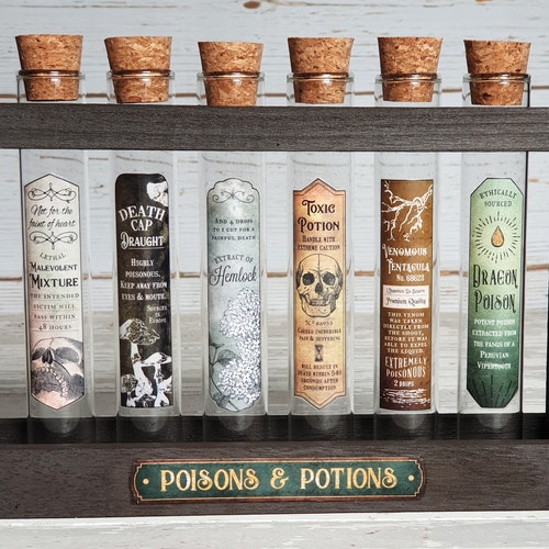 Set 1 Apothecary Potion Stand With 6 Potion Test Tubes Magic Etsy