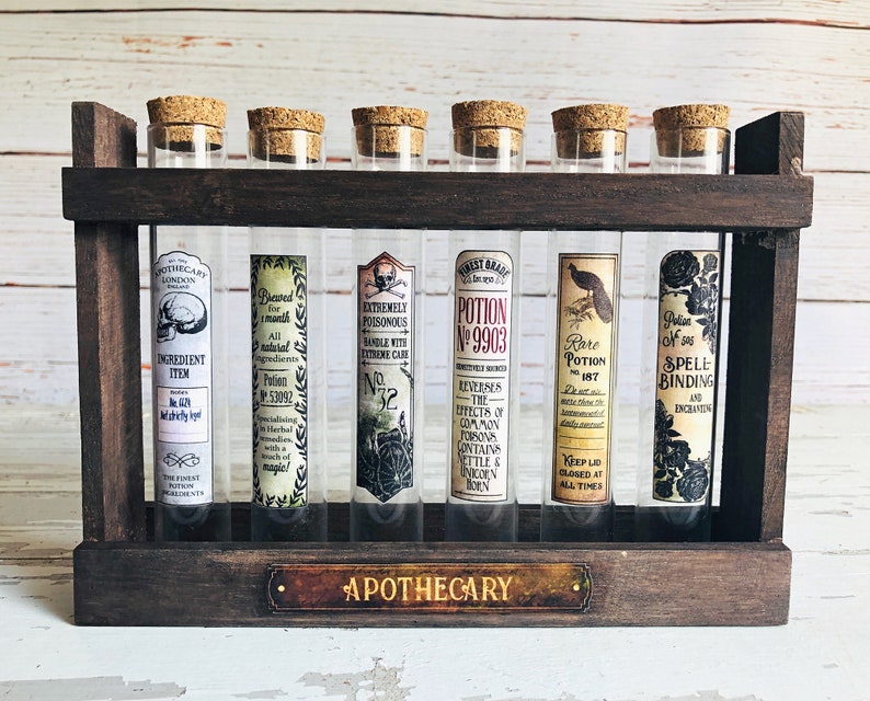 Apothecary Potion Stand with 6 Potion Test Tubes Magic Etsy