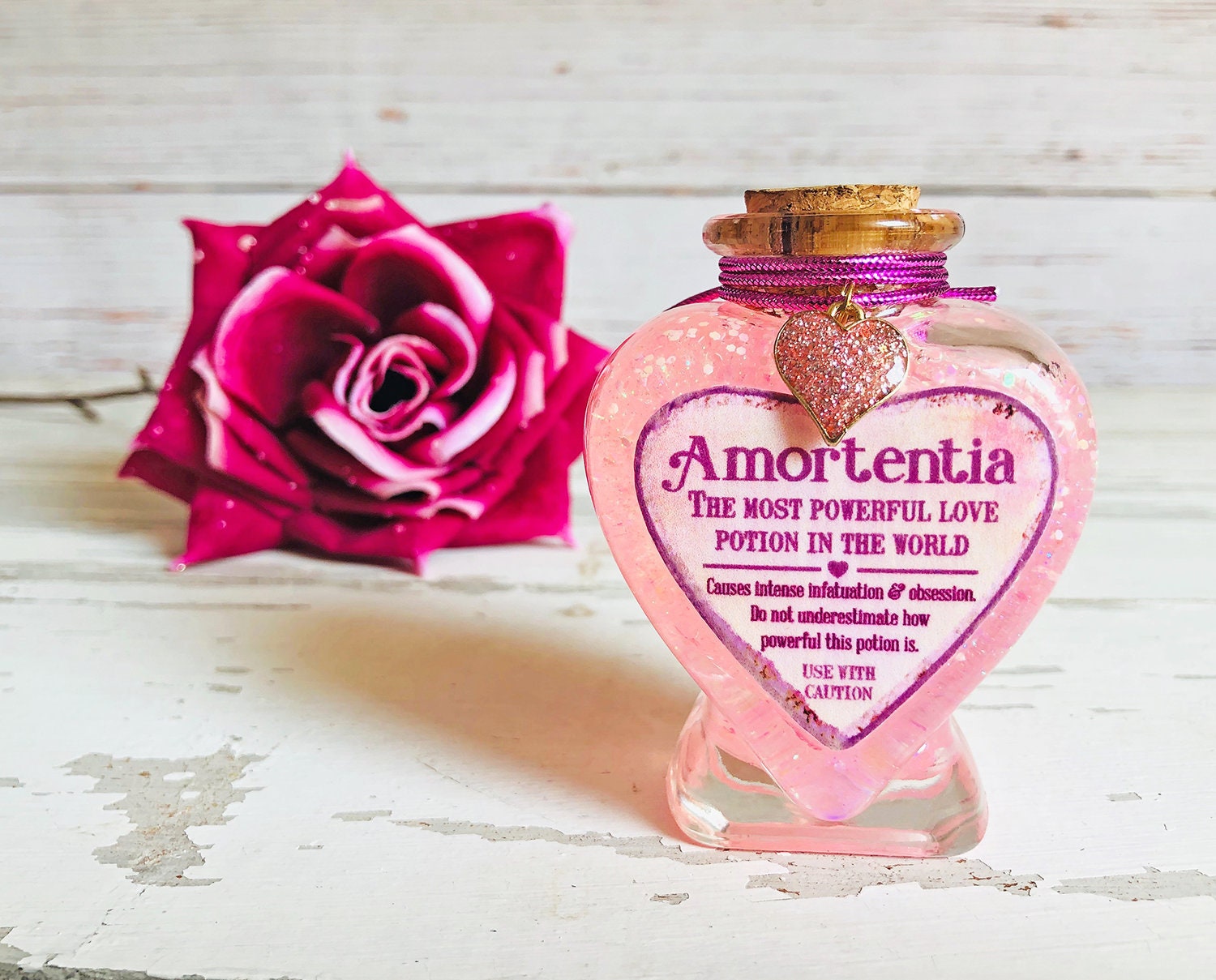 Décoration de Bouteille Potion Rose Amortentia | d'étiquette d'apothicaire Potion d'amour Favor Cade