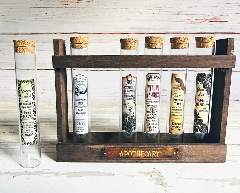Apothecary Potion Stand with 6 Potion Test Tubes Magic Etsy
