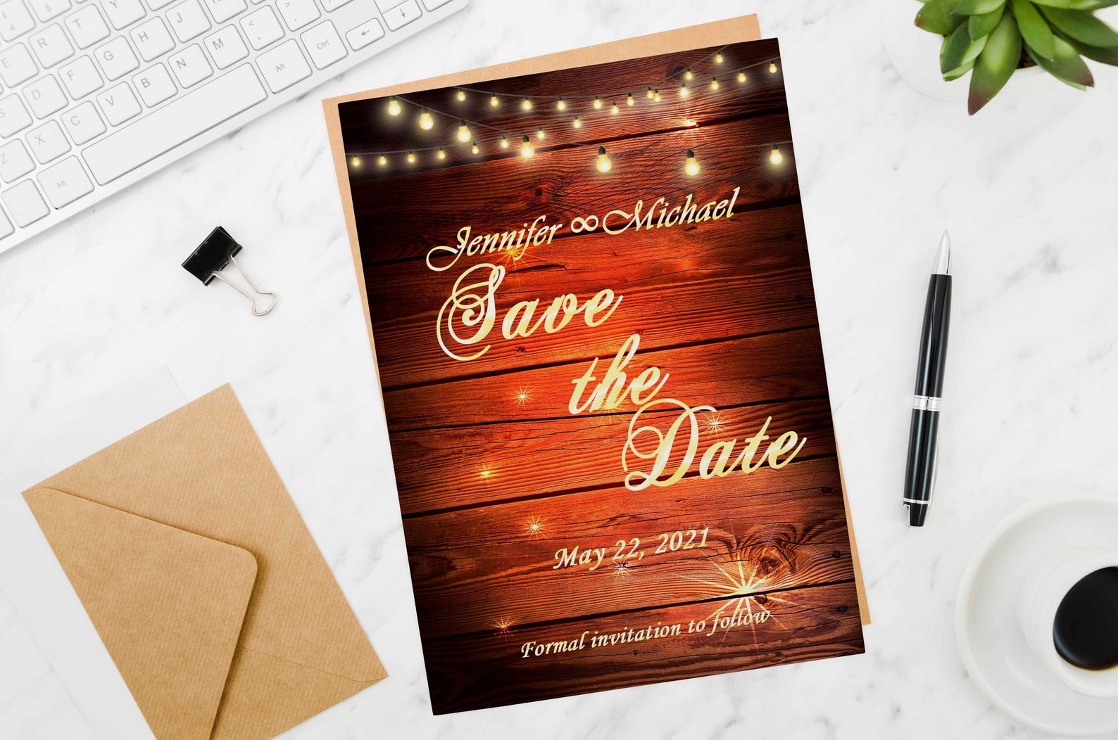 Printable Save the Date card 5x7 Modern Etsy