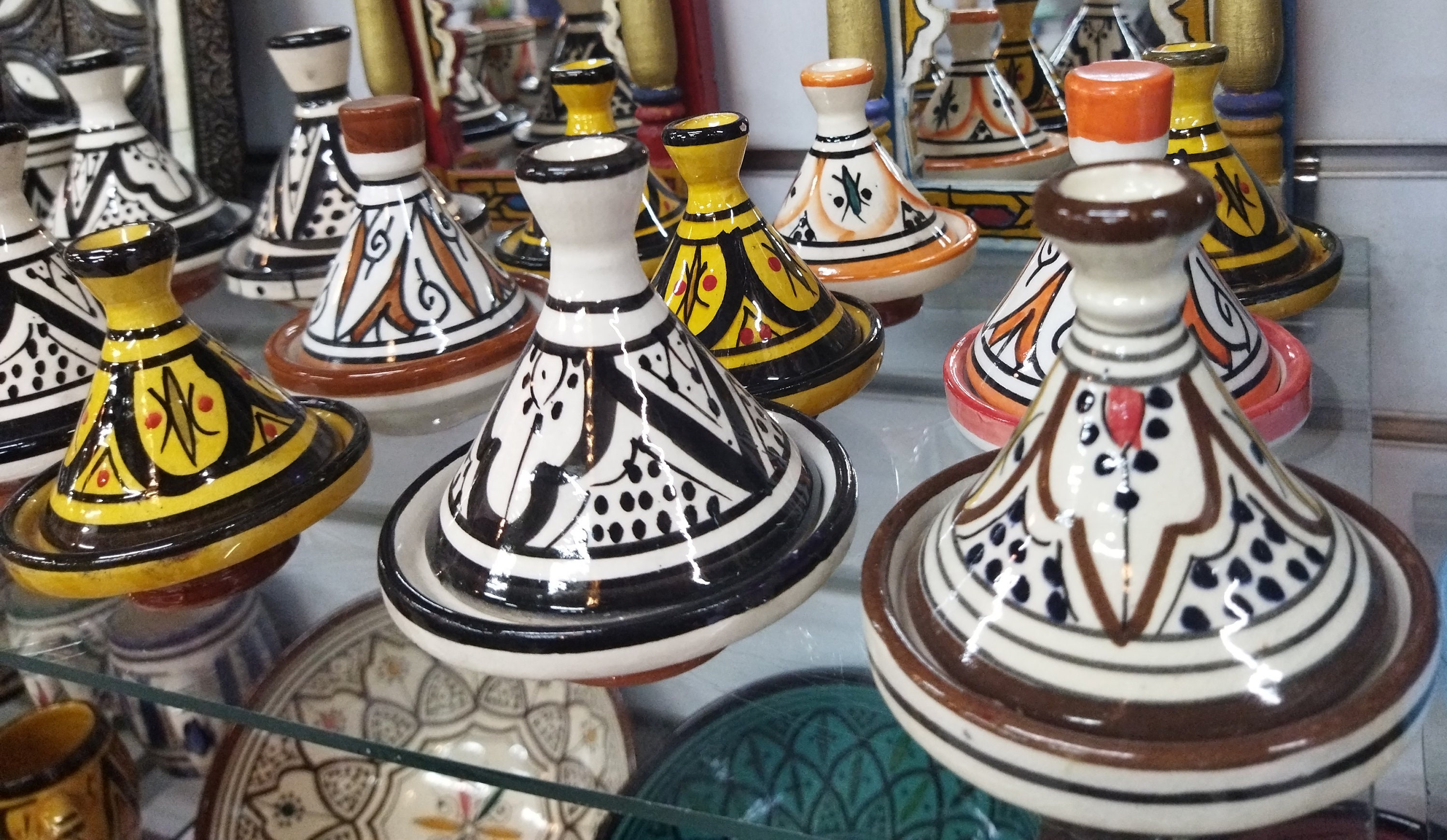 Set of 3 Handmade Mini Moroccan Ceramic Tagines for Serving Spices,  Tagine Handmade Authentic Berber