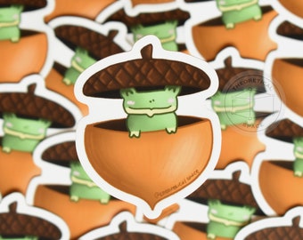 Frog in an Acorn Sticker