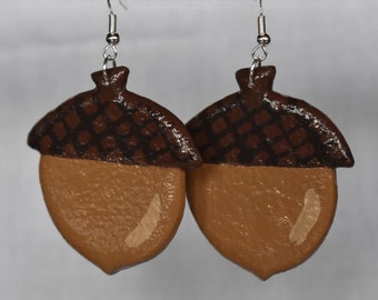 Clay Acorn Earrings