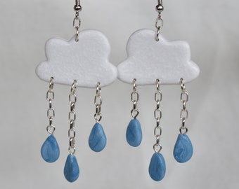 Clay Rain Cloud Earrings