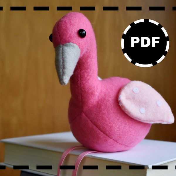 Patron de Couture - Peluche Flamant Rose PDF - Instructions Incluses