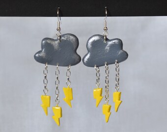 Clay Storm Cloud Earrings