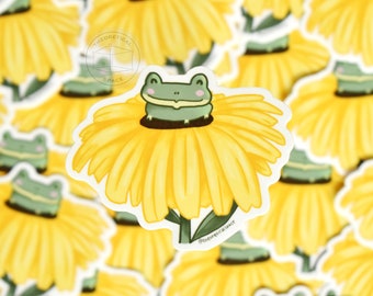 Frog on a Flower Sticker