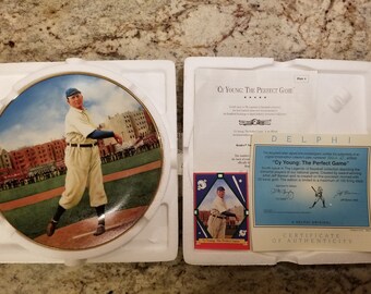 The Legends of Baseball Collectible Plate: "Cy Young – The Perfect Game" - 22kt Gold Rim