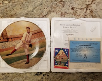 The Legends of Baseball Collectible Plate: "Grover Cleveland Alexander – The Season Of 16 Shutouts" - 22kt Gold Rim