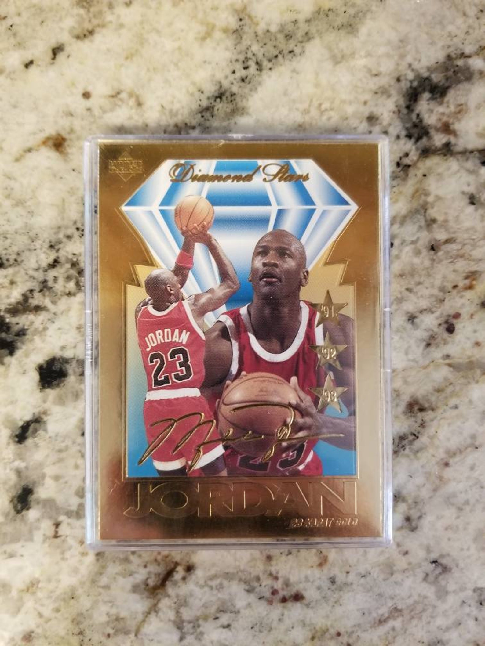 Michael Jordan Upper Deck Commemortive 23 Karat Gold Foil Etsy