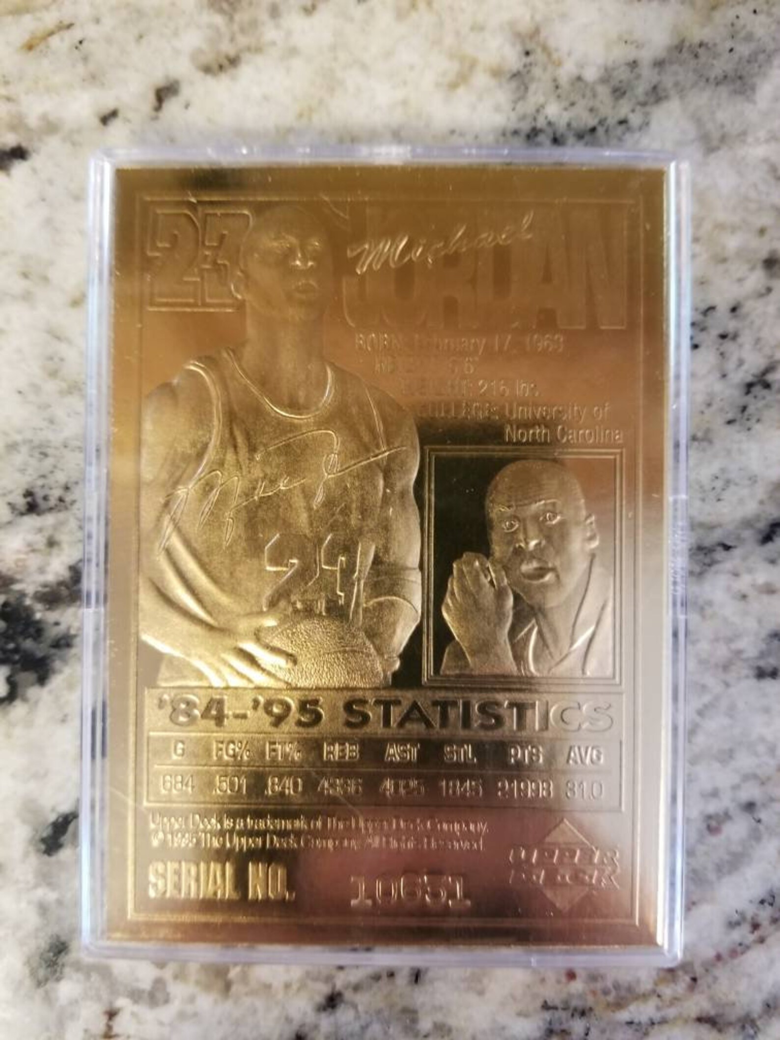 Michael Jordan Upper Deck Commemortive 23 Karat Gold Foil Etsy