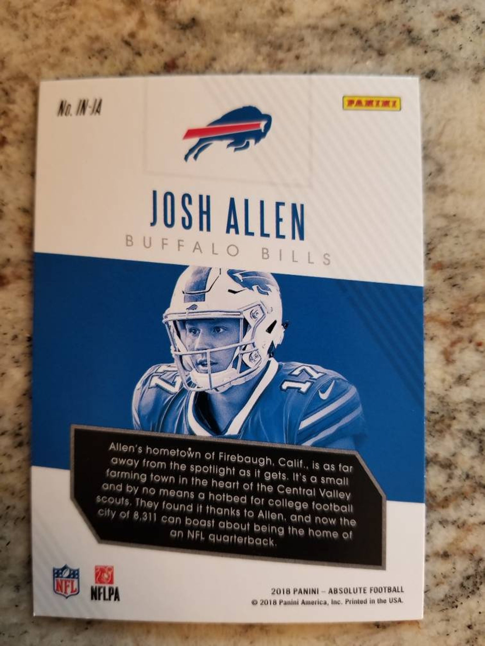 Josh Allen 2018 Panini Absolute Rookie Card IN JA Etsy
