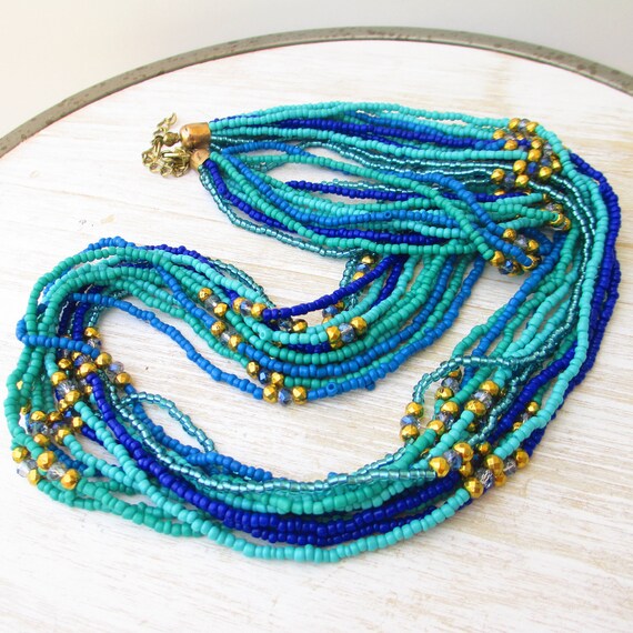 blue and green necklace