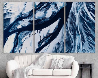 Canvas wall art Abstract canvas art Abstract modern art Blue water art Creative glacier artwork Large wall art Abstract nautical canvas art