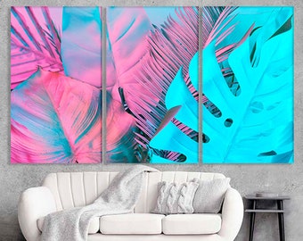 Canvas set of palms Home decor Modern wall art Abstract bedroom print Office painting Large wall art Large abstract canvas Palm decor print