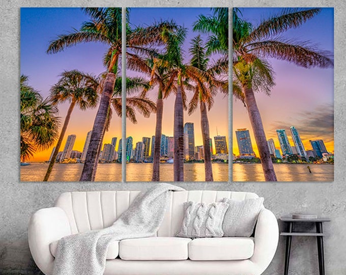 Miami Wall Art Miami Canvas Miami Wall Decor Miami Home Decor Miami