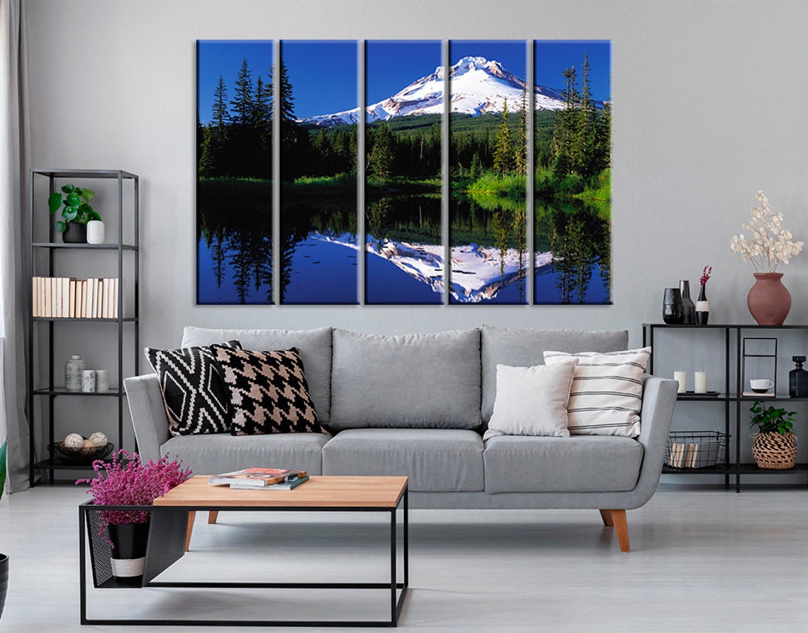 Snow Mountain on Canvas Mountain Wall Art Landscape Image Etsy