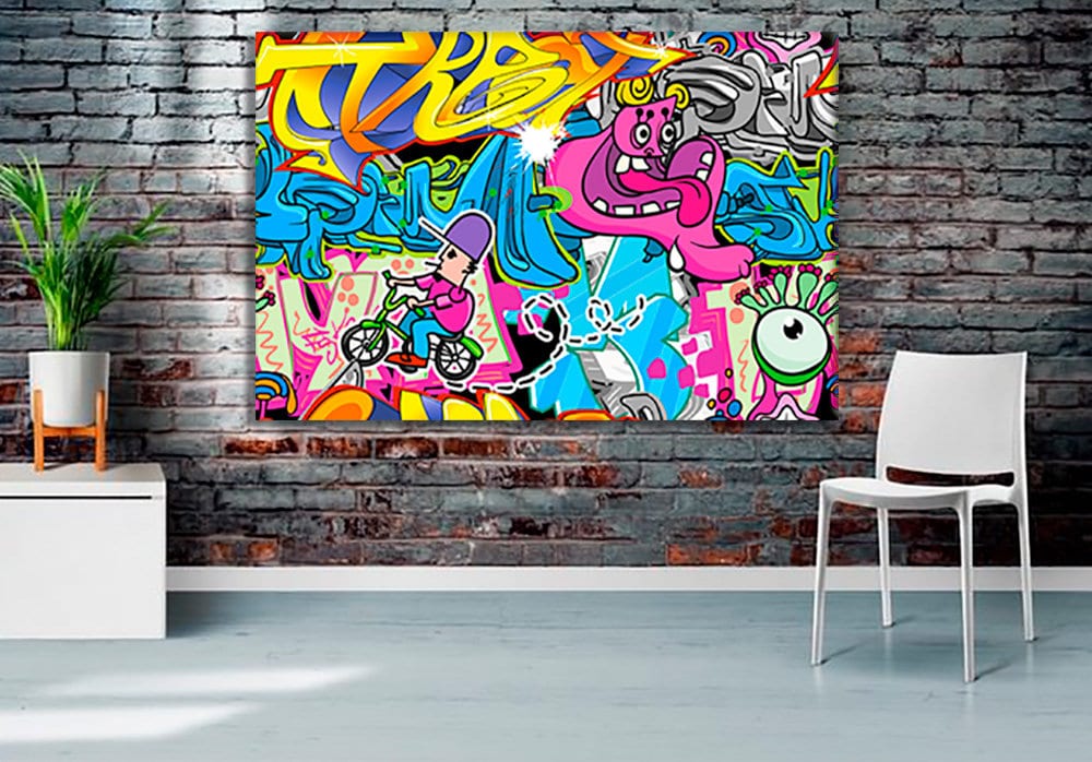 Graffiti Canvas Urban Art Urban Wall Art Colorful Print - Etsy