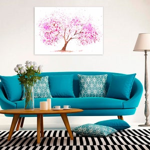 Cherry Tree poster, Nature decoration, Wall art print, Landscape poster, Art print, Cherry Tree canvas, Tree print, Cherry Tree Blossom, Art image 4