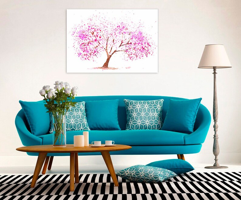 Cherry Tree poster, Nature decoration, Wall art print, Landscape poster, Art print, Cherry Tree canvas, Tree print, Cherry Tree Blossom, Art image 4