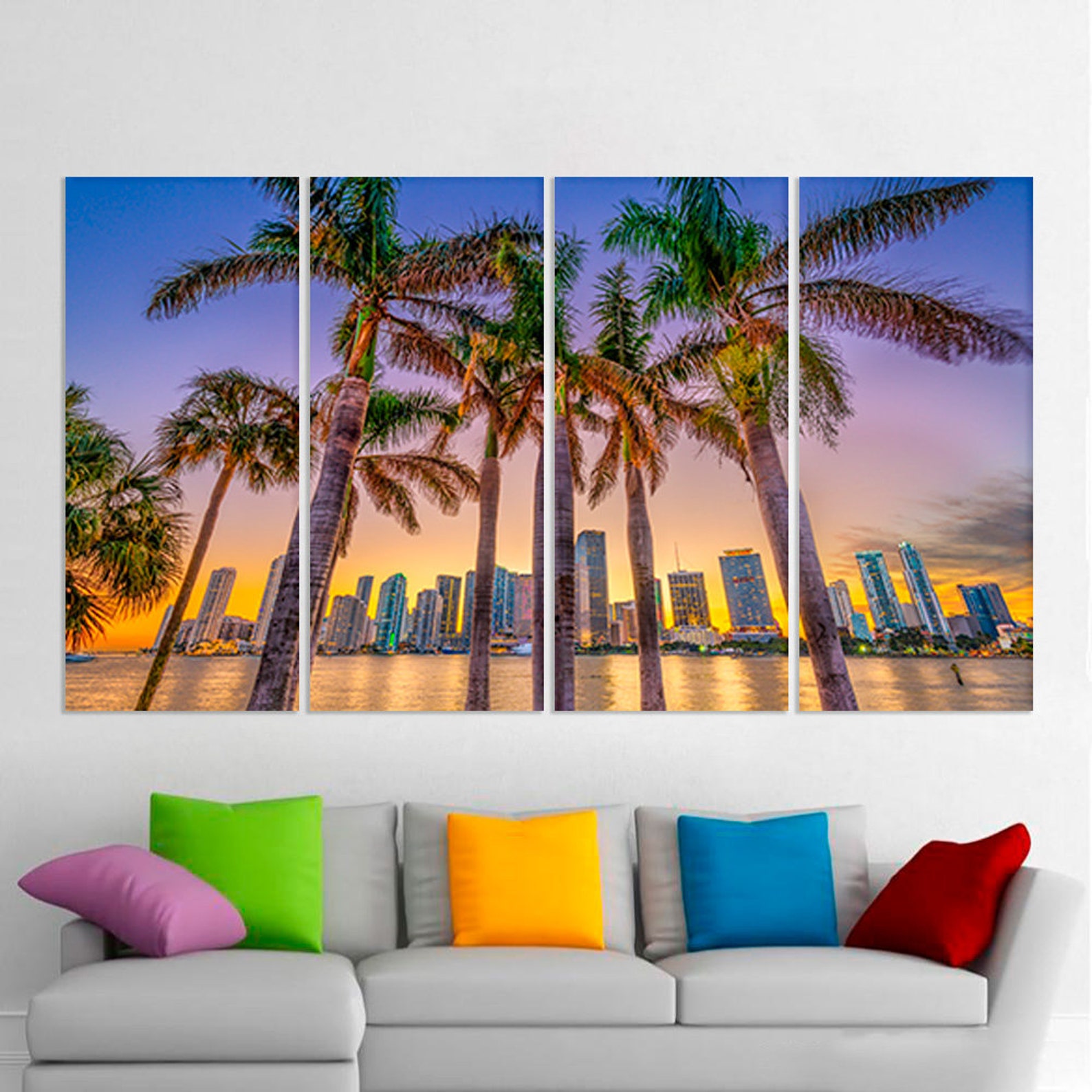 Miami wall art Miami canvas Miami wall decor Miami home decor Etsy