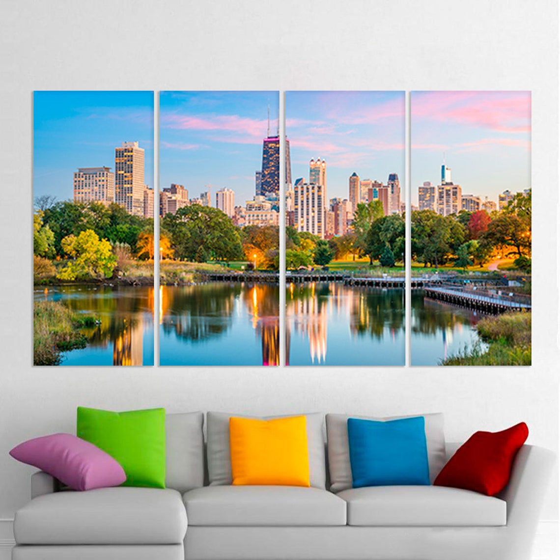 Chicago Wall Art Chicago Print Chicago Art Chicago Canvas Etsy