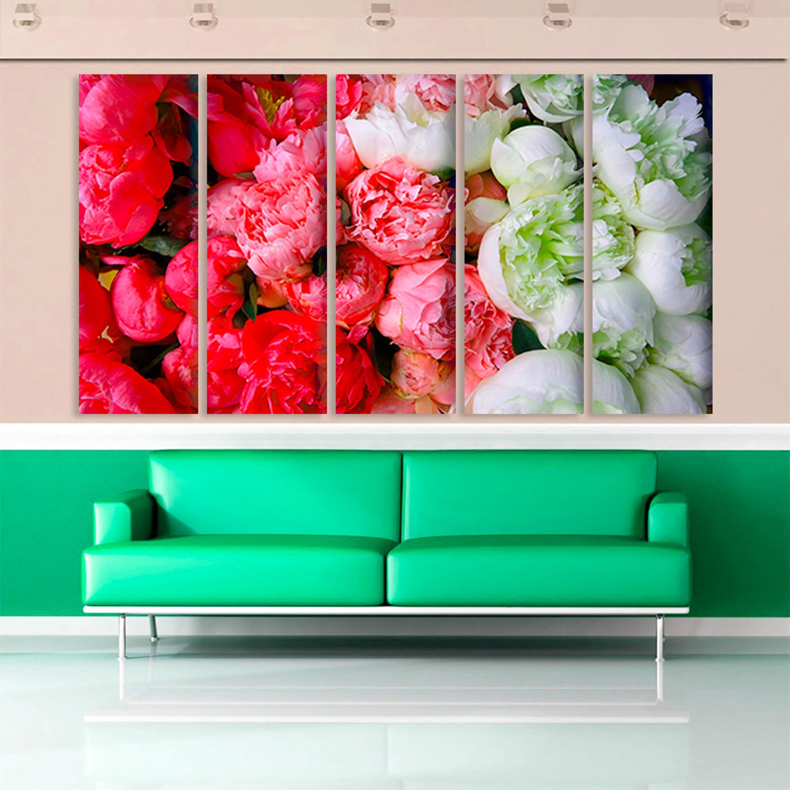 Peony Print Peony Wall Art Peony Painting Peony Poster Peony Etsy