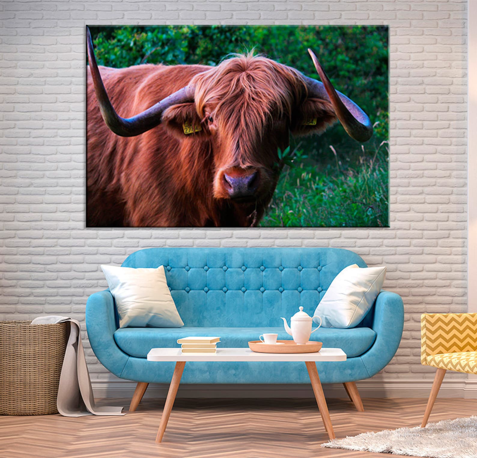 Bull Wall Art Bull Canvas Wall Art Bull Print Decor Extra Etsy