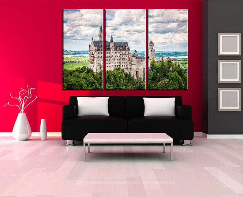Castle Canvas Wall Art Neuschwanstein Castle on Canvas Etsy