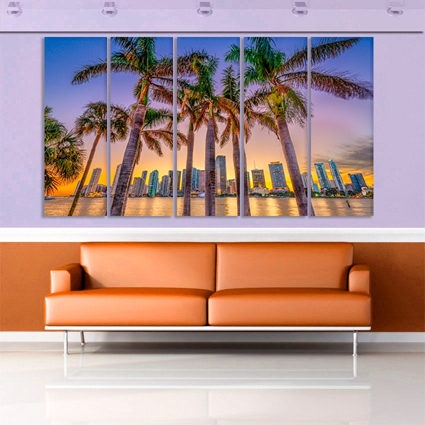 Miami wall art Miami canvas Miami wall decor Miami home decor Etsy
