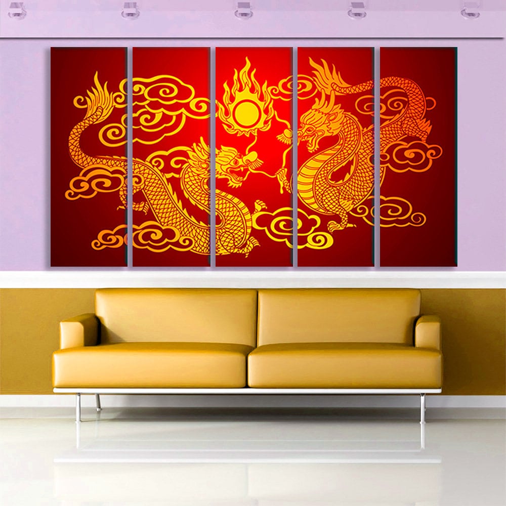 Dragon Canvas Abstract Wall Art Dragon Modern Art Abstract Etsy