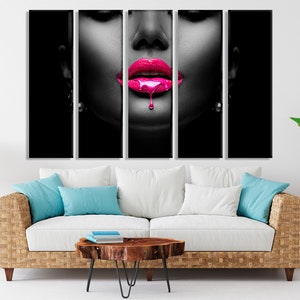 Red Lips Poster Red Lips Canvas Fashion Wall Art Fashion - Etsy