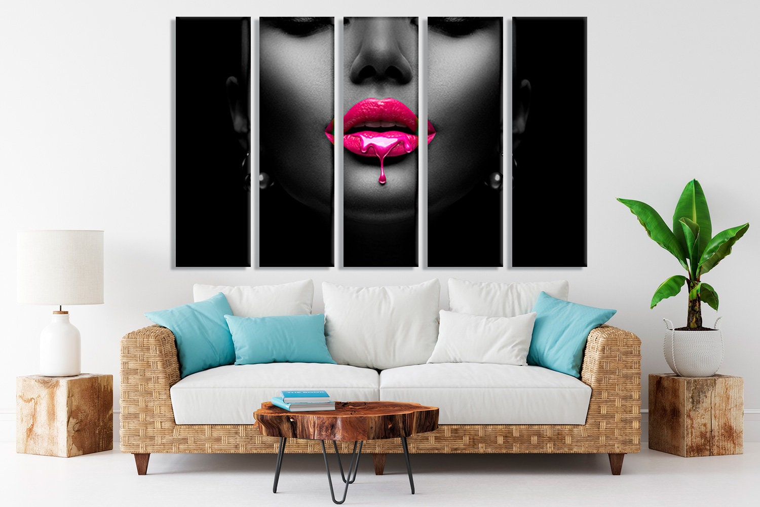 Red Lips Poster Red Lips Canvas Fashion Wall Art Fashion - Etsy