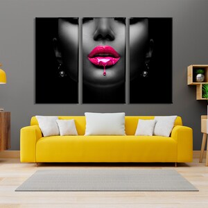 Red Lips Poster Red Lips Canvas Fashion Wall Art Fashion - Etsy