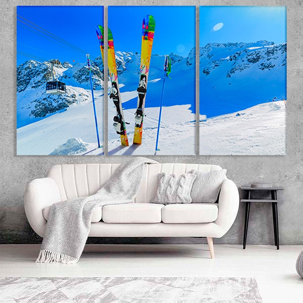 Ski Canvas Gift Ski Wall Art Ski Art Winter Sport Winter Etsy