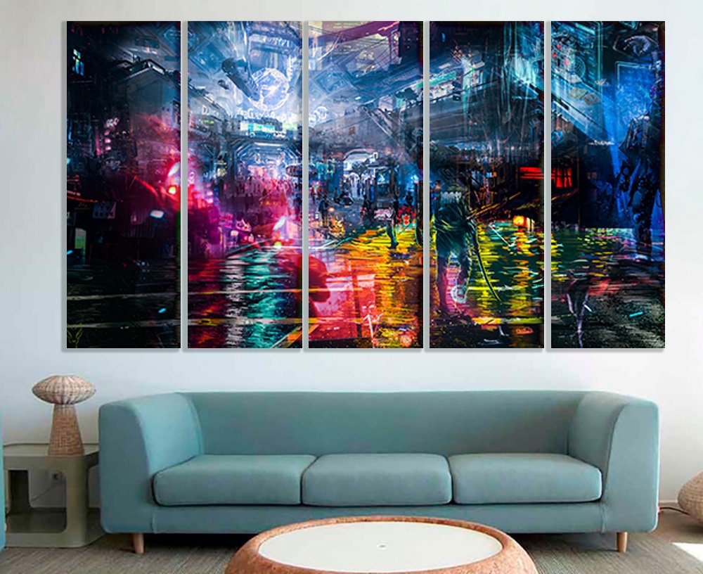 City Abstract Canvas Abstract City Art Abstract City Painting - Etsy