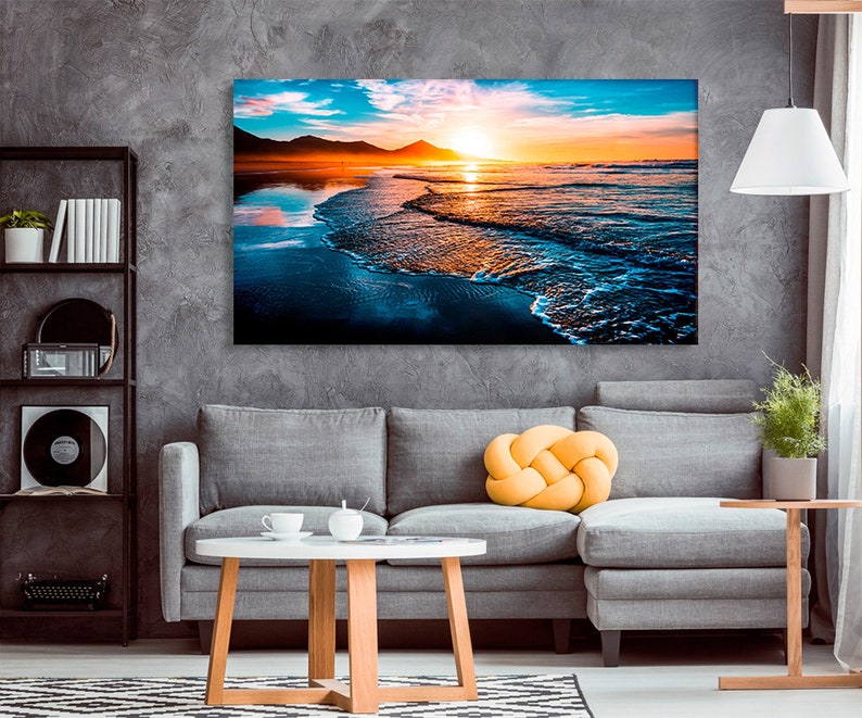 Sunset Canvas Ocean Art Ocean Print Canvases Set of Sea Ocean Etsy