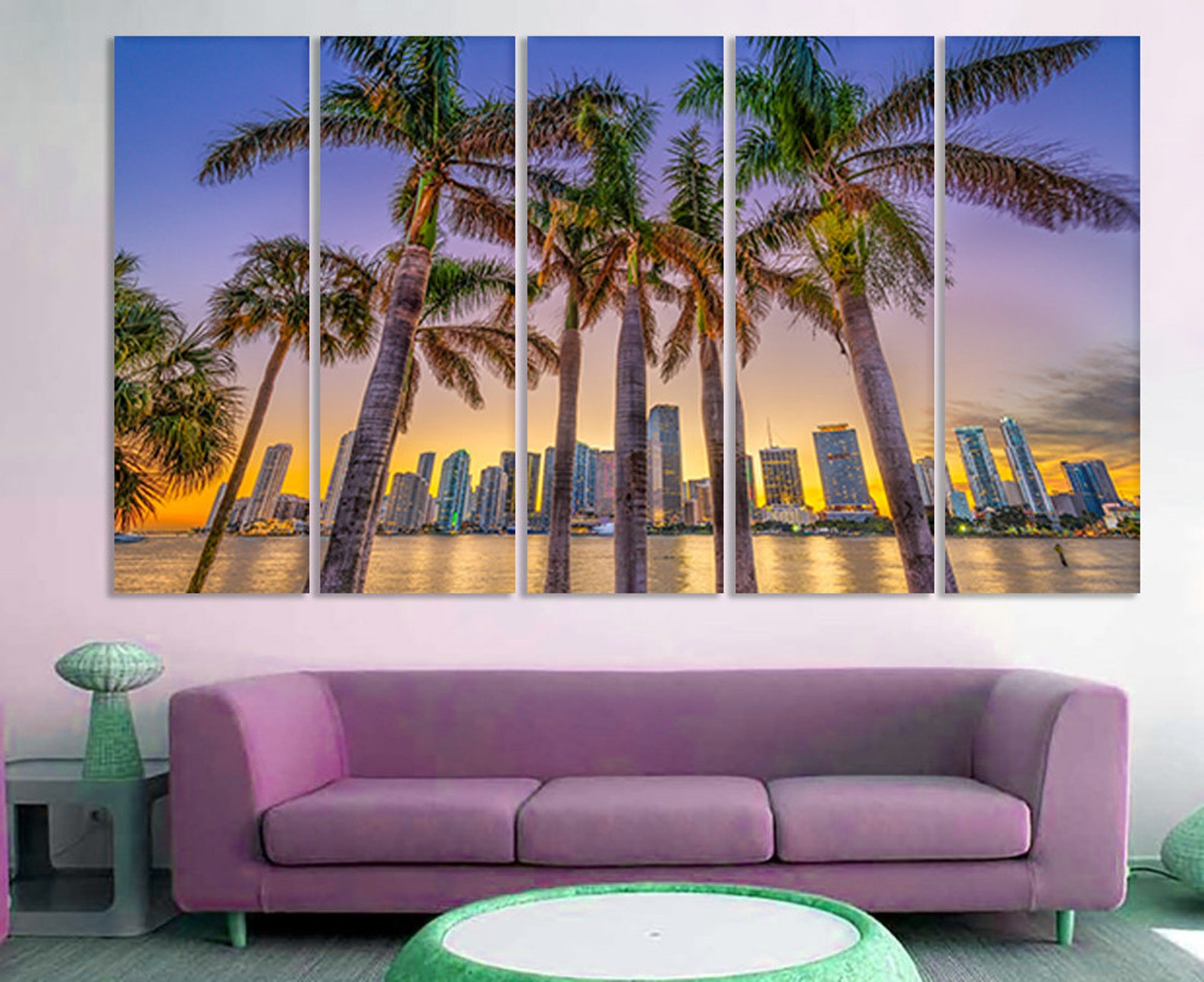Miami wall art Miami canvas Miami wall decor Miami home decor Etsy