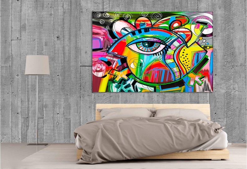 Original abstract Urban art Urban wall art Colorful print Etsy
