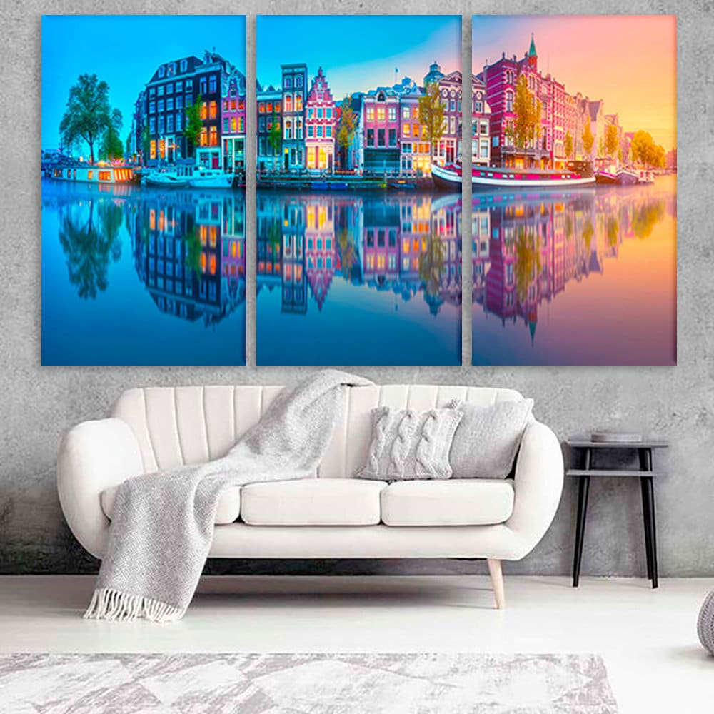 Set of canvas Netherlands wall art Netherlands decor Amsterdam Etsy