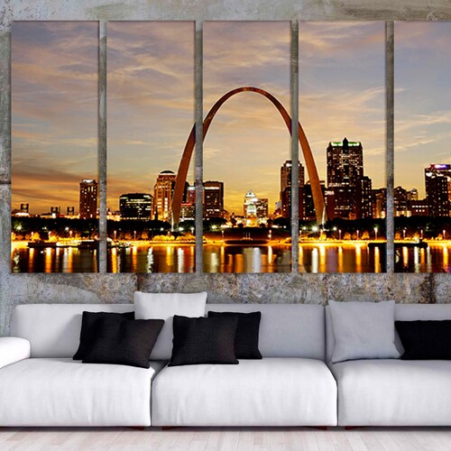 St. Louis Missouri Skyline Canvas Print Wall Art. Gateway Etsy