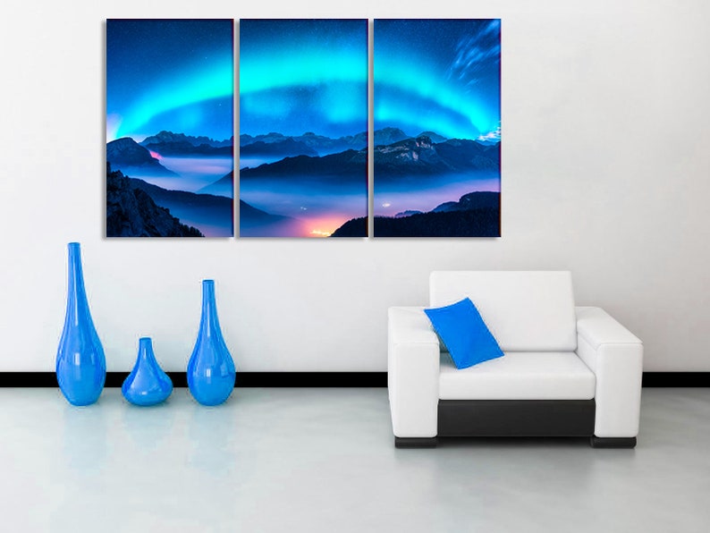 Canvas Wall Art Northern Lights Wall Art Northern Lights Etsy Singapore
